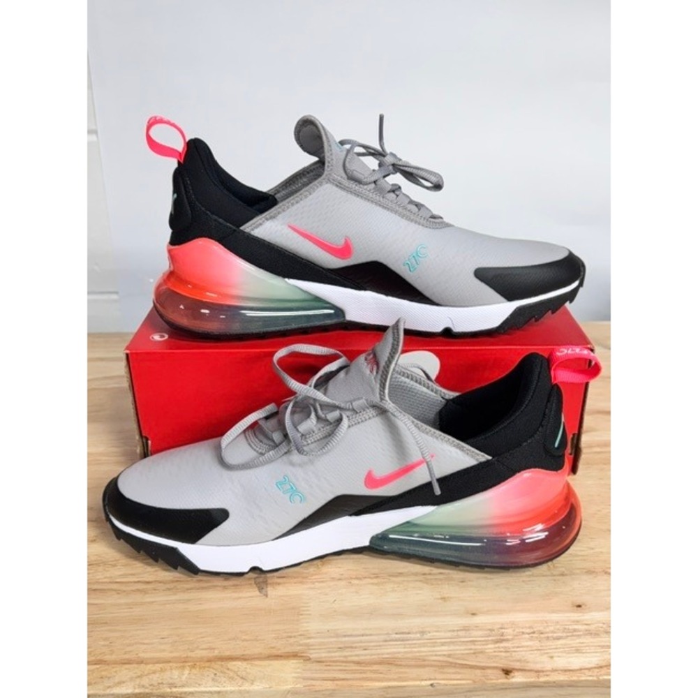 Nike Air Max 270 G Golf Shoes Mens 10.5 Grey Black Crimson CK6483-024